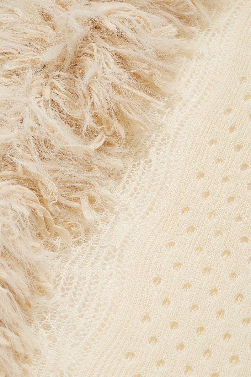 Mixed Fringe Crop Top  詳細画像 White 4