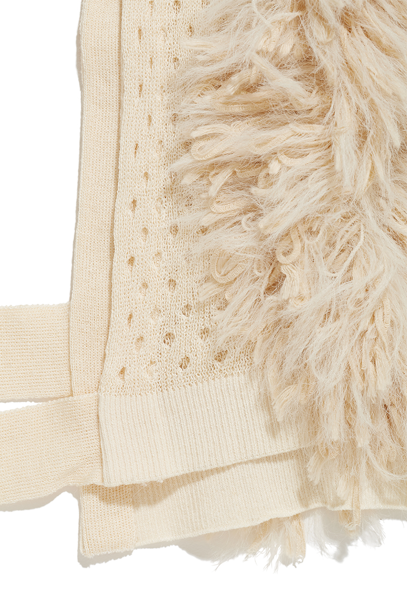 Mixed Fringe Crop Top  詳細画像 White 5