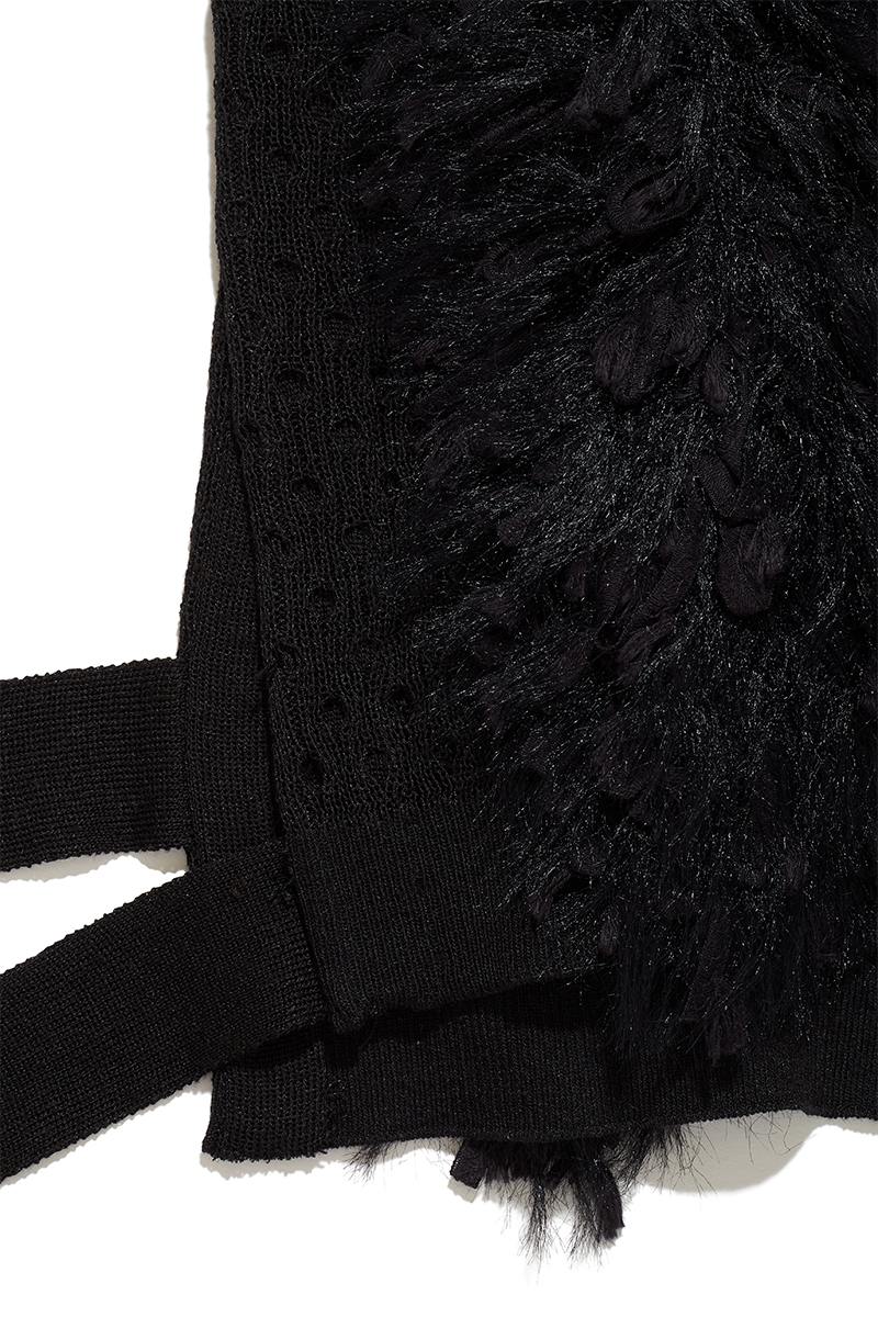 Mixed Fringe Crop Top  詳細画像 Black 5