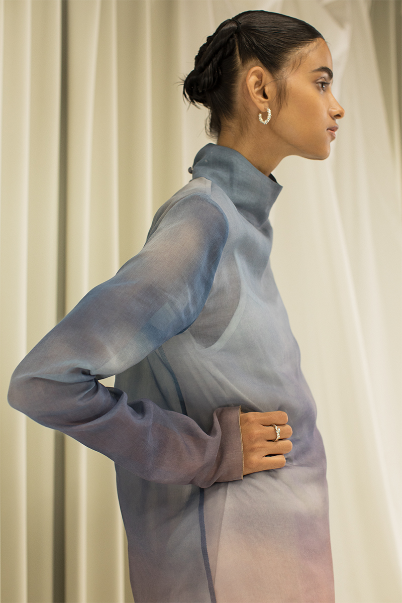 Claudiu Sheer Print Top 詳細画像 Purple 1
