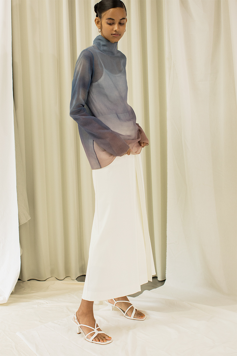 Claudiu Sheer Print Top 詳細画像 Purple 2