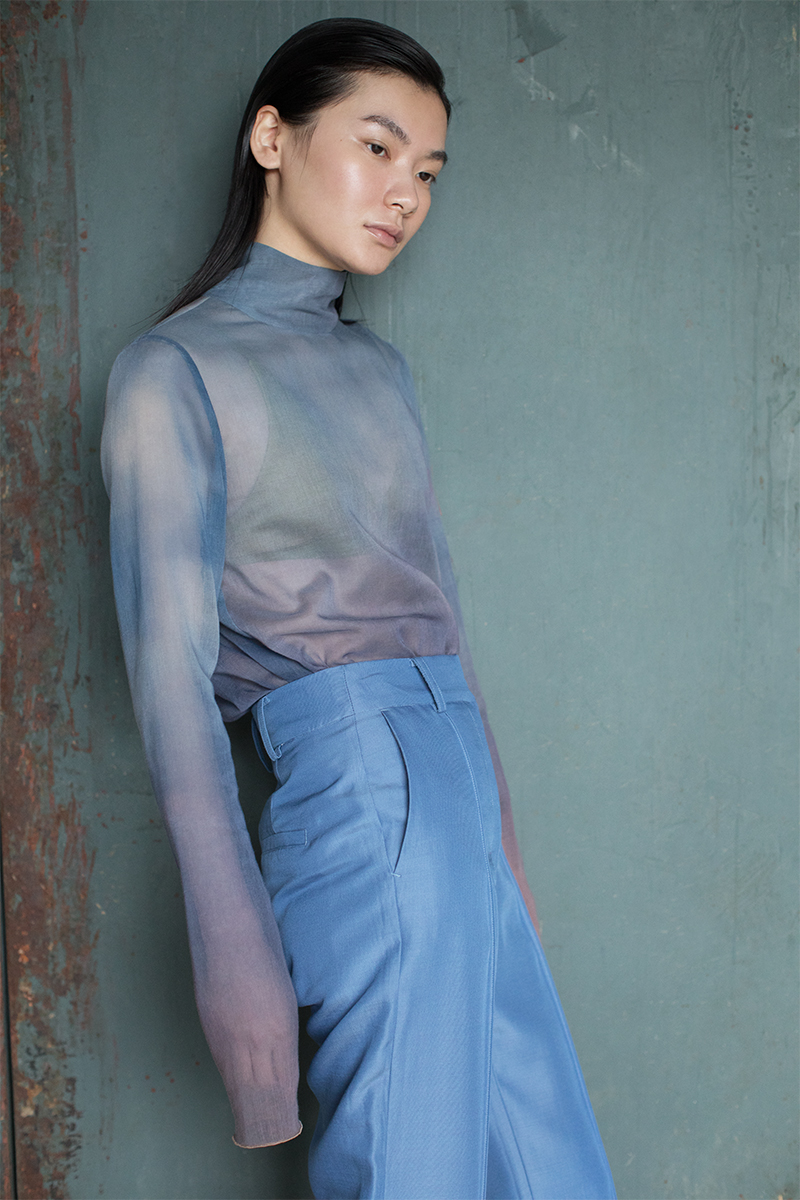 Claudiu Sheer Print Top