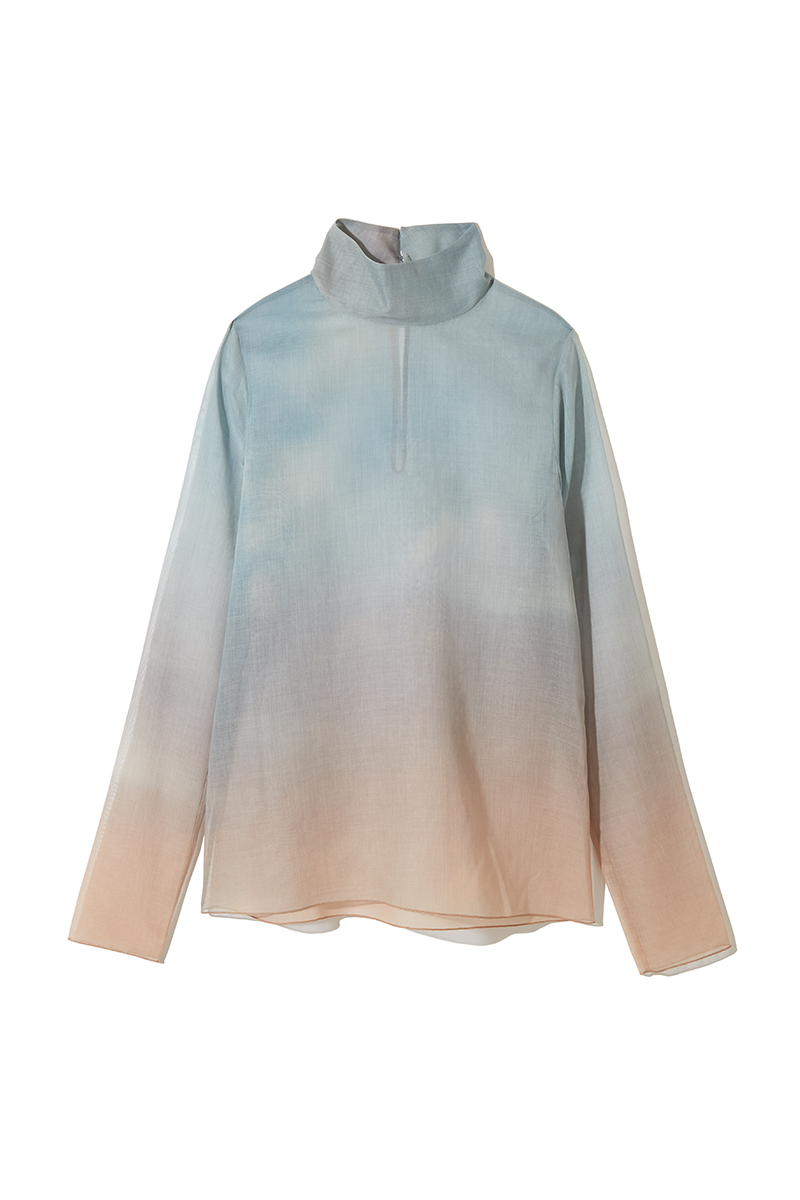 Claudiu Sheer Print Top 詳細画像 Blue 1