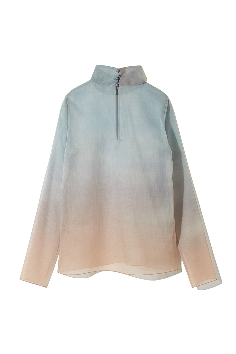 Claudiu Sheer Print Top 詳細画像 Blue 2