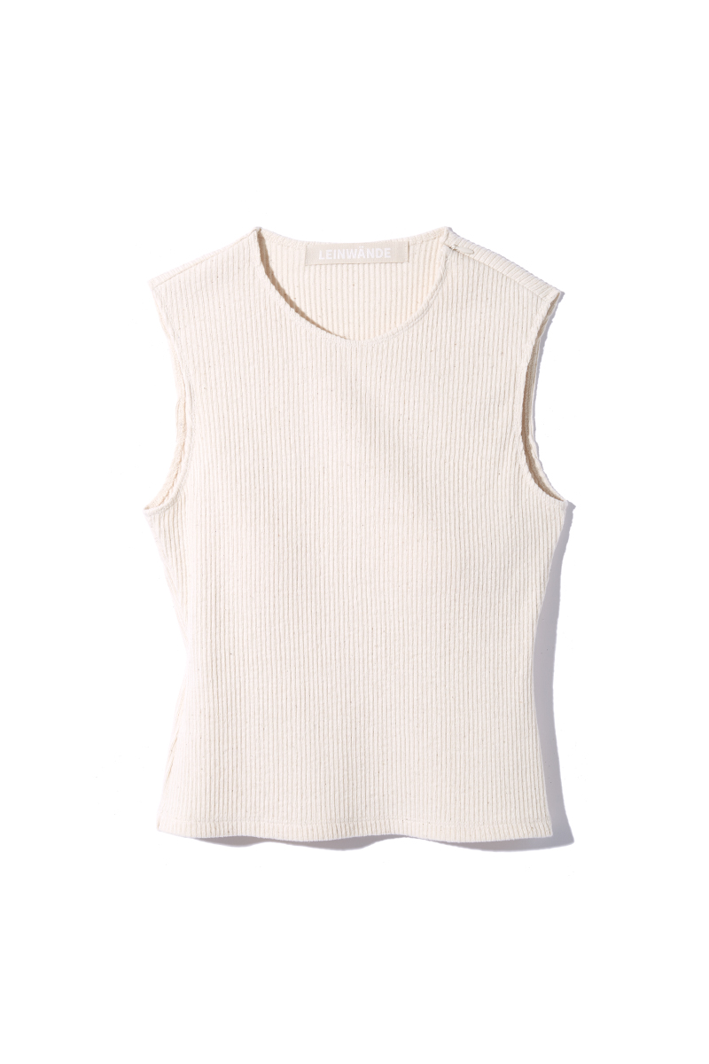 Recycle Cotton Sleeveless Top 詳細画像 White 1