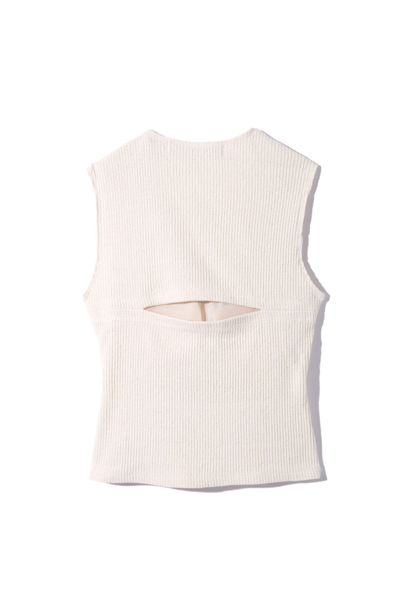 Recycle Cotton Sleeveless Top 詳細画像 White 2