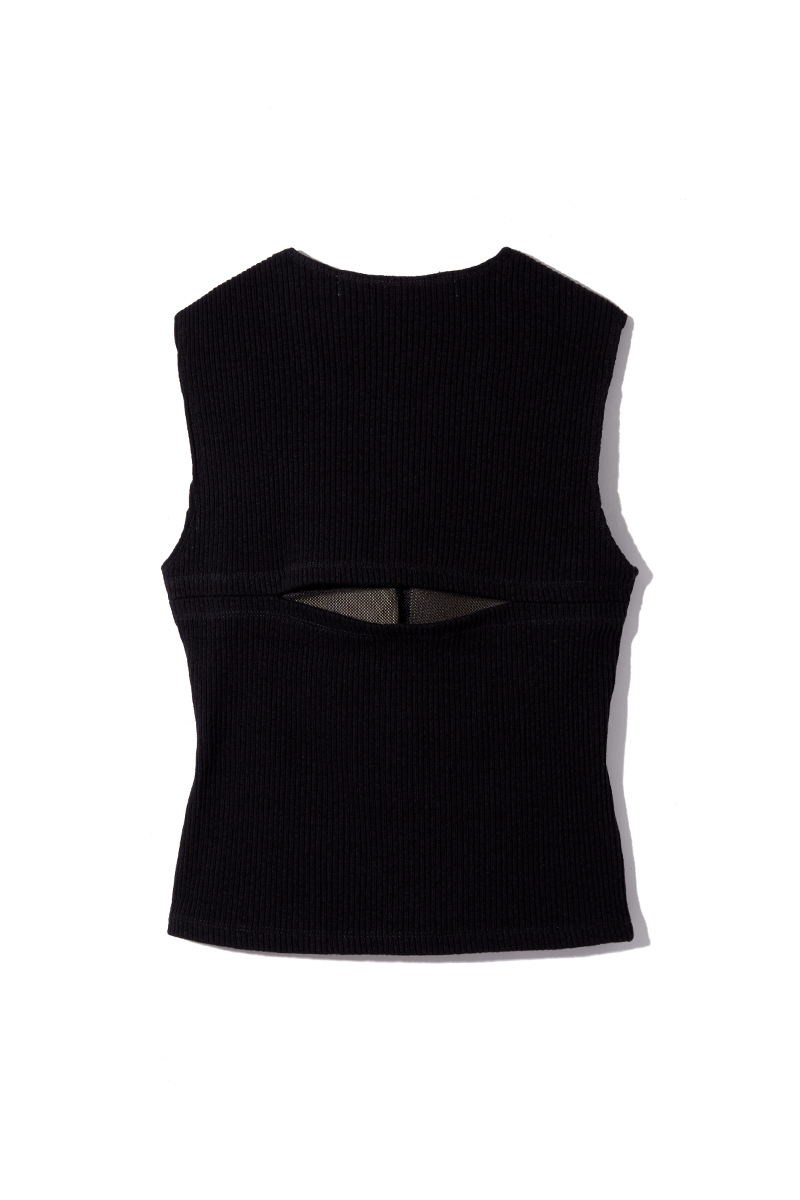 Recycle Cotton Sleeveless Top 詳細画像 Black 2