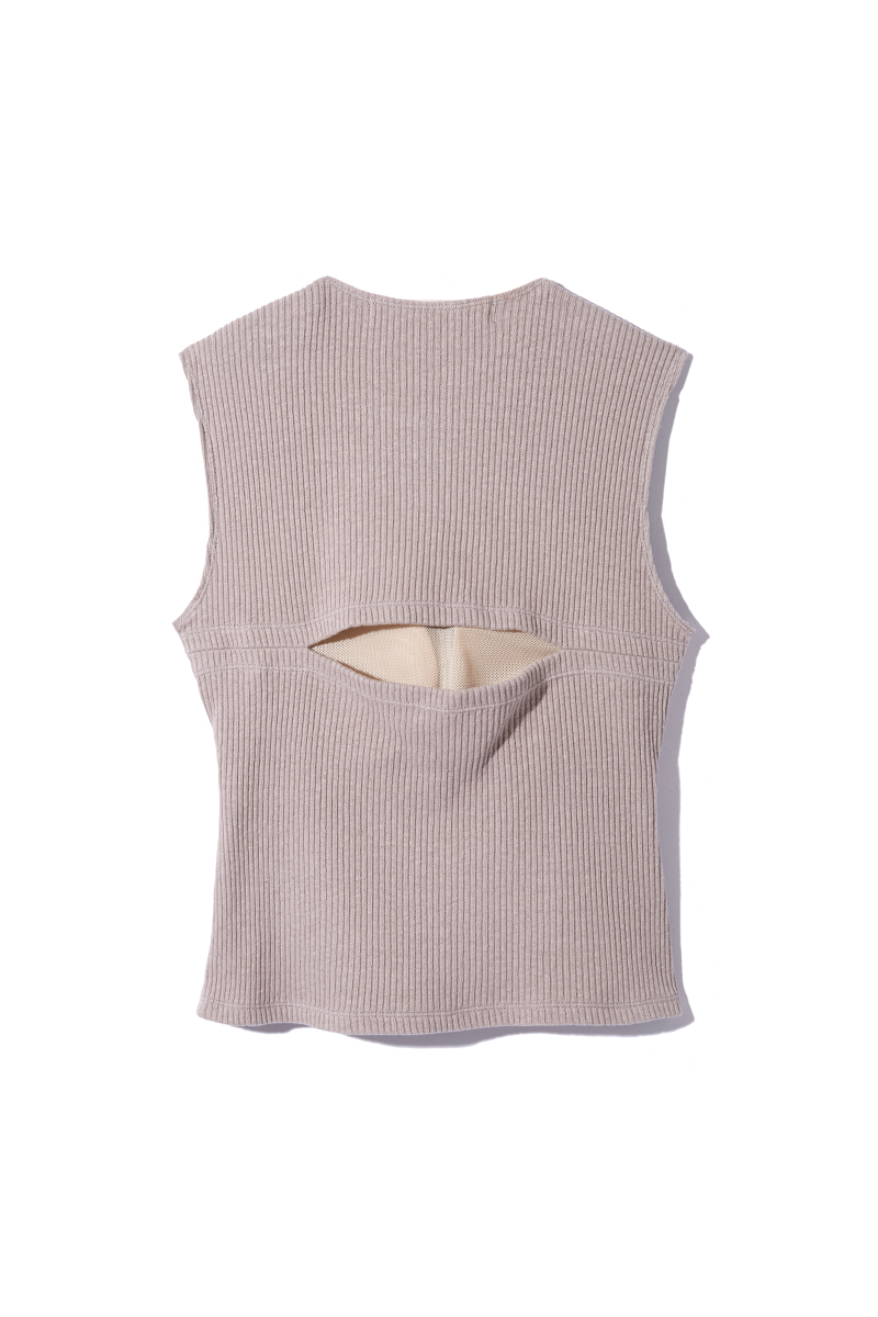 Recycle Cotton Sleeveless Top 詳細画像 Nude 2