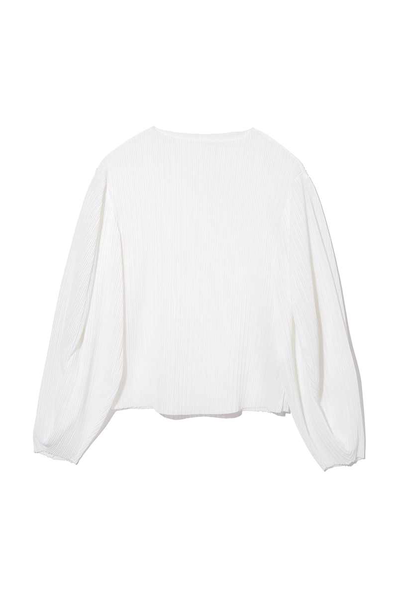 Puff-sleeve Pleats Top 詳細画像 White 1