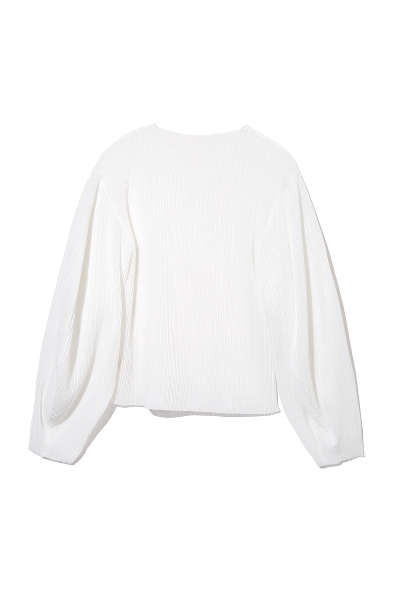 Puff-sleeve Pleats Top 詳細画像 White 2