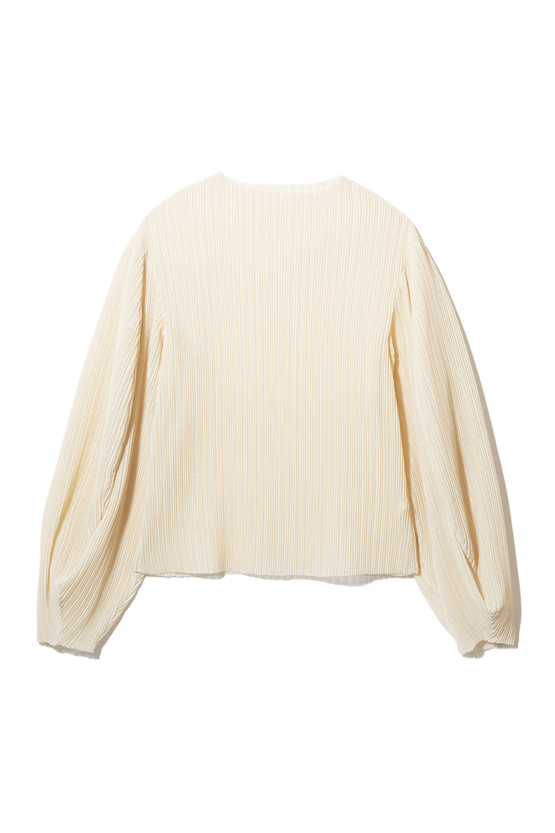 Puff-sleeve Pleats Top 詳細画像 Beige 1