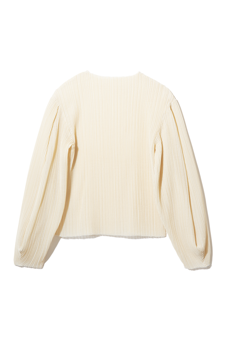Puff-sleeve Pleats Top 詳細画像 Beige 2