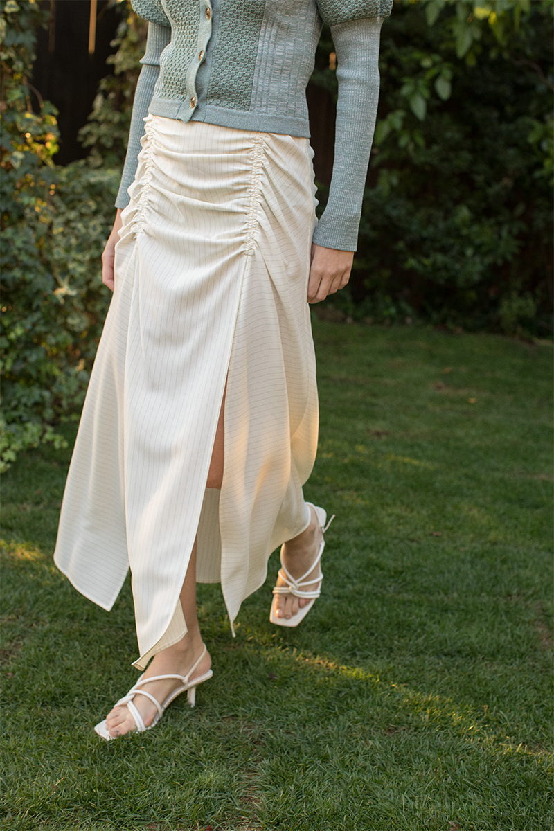 Shirred Slit Skirt 詳細画像 White 1