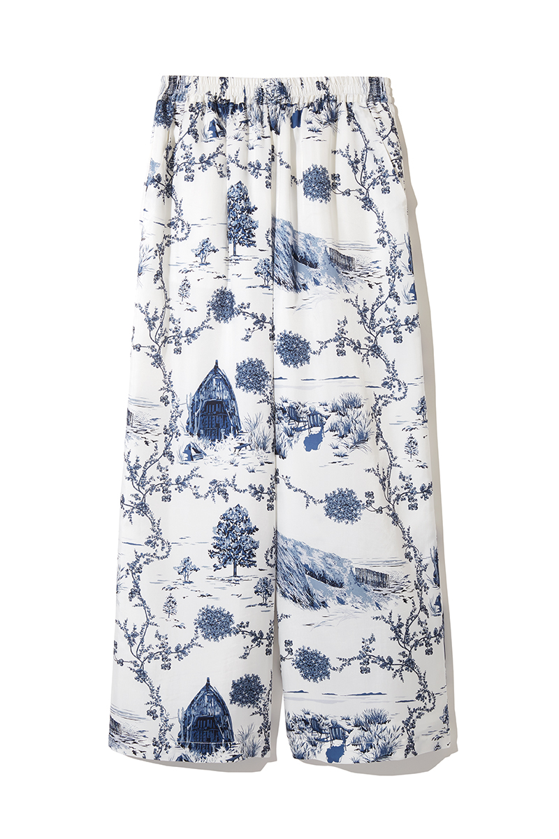 Landscape Print Trousers 詳細画像 White 1