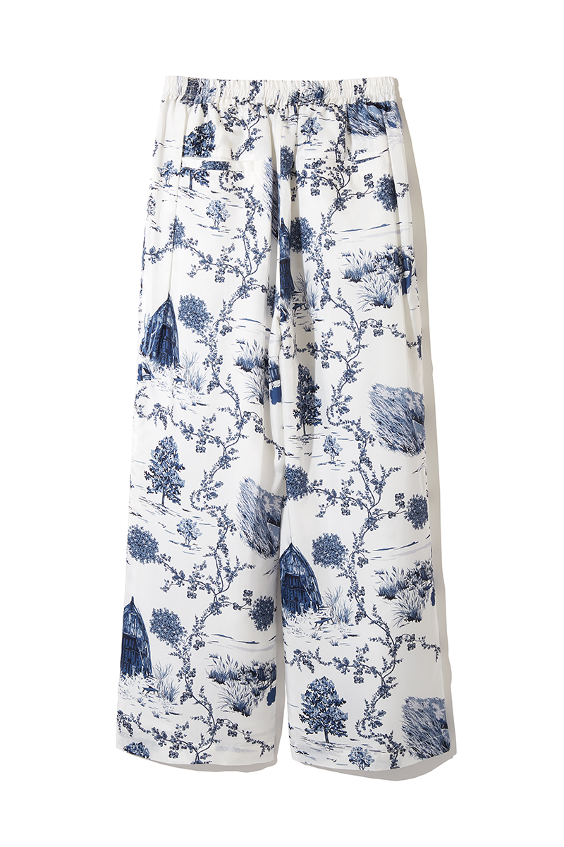 Landscape Print Trousers 詳細画像 White 2