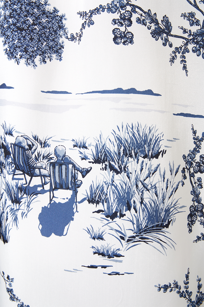 Landscape Print Trousers 詳細画像 White 4