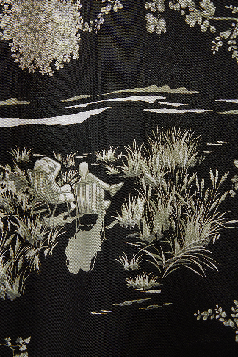 Landscape Print Trousers 詳細画像 Black 4