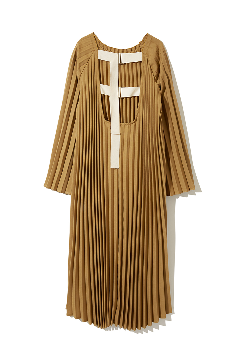 Belted Pleats Maxi Dress