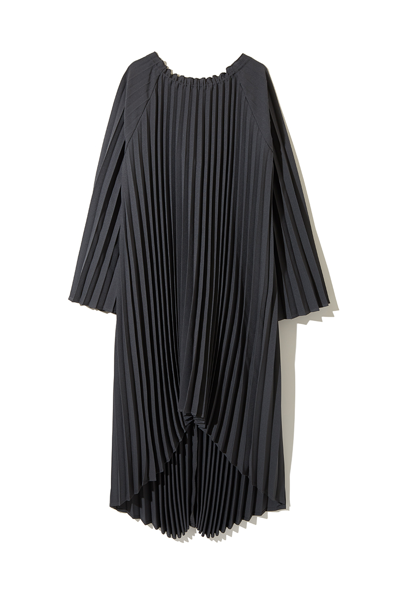 Belted Pleats Maxi Dress 詳細画像 Gray 2