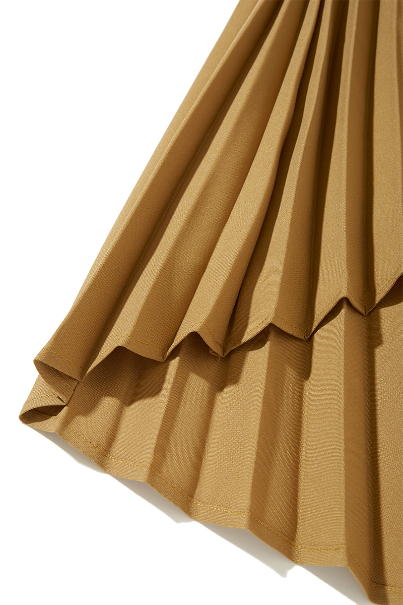 Belted Pleats Maxi Dress 詳細画像 Yellow 4