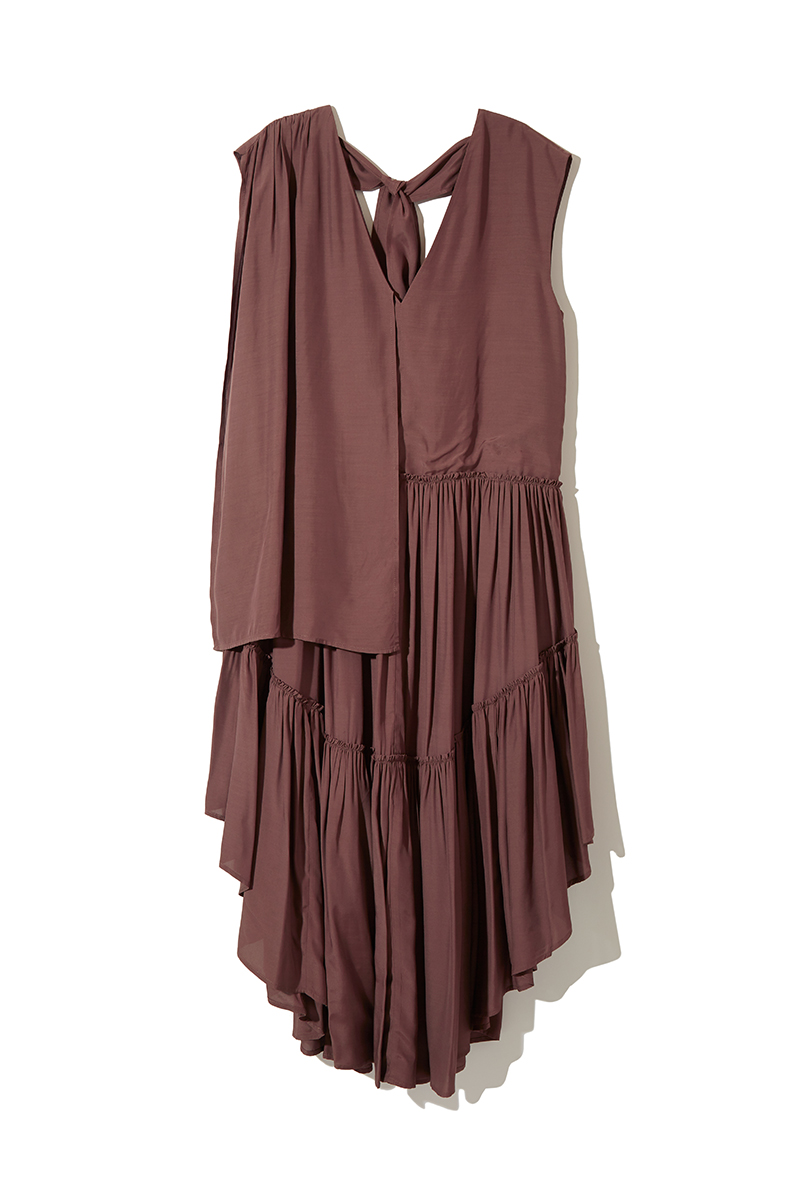 Tiered Sleeveless Dress 詳細画像 Brown 1