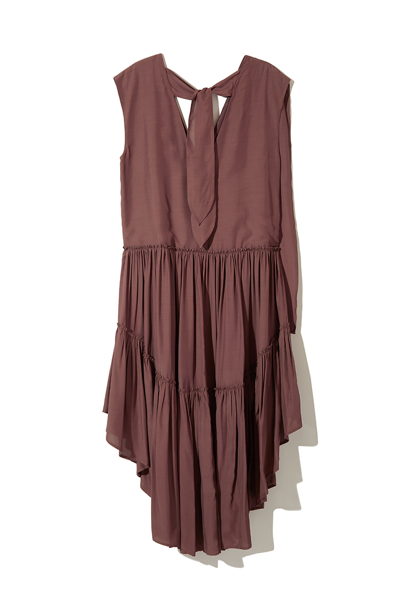 Tiered Sleeveless Dress 詳細画像 Brown 2