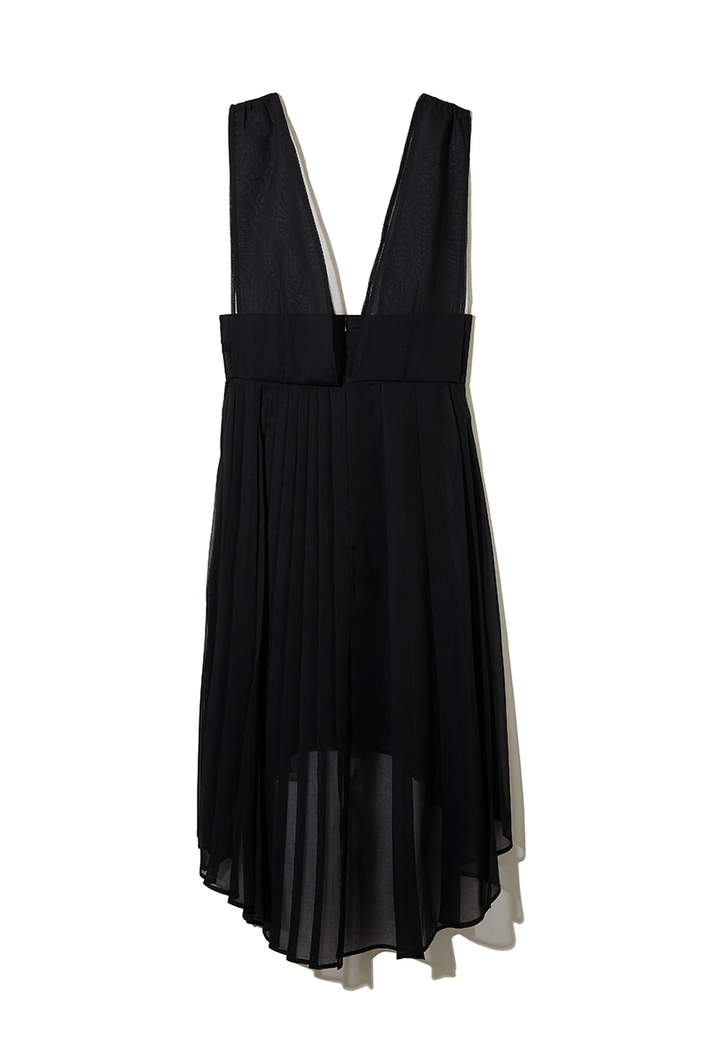 Pleated Organdy Dress 詳細画像 Black 2