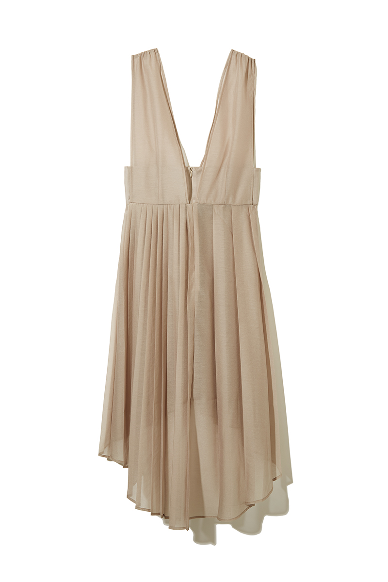 Pleated Organdy Dress 詳細画像 Nude 2