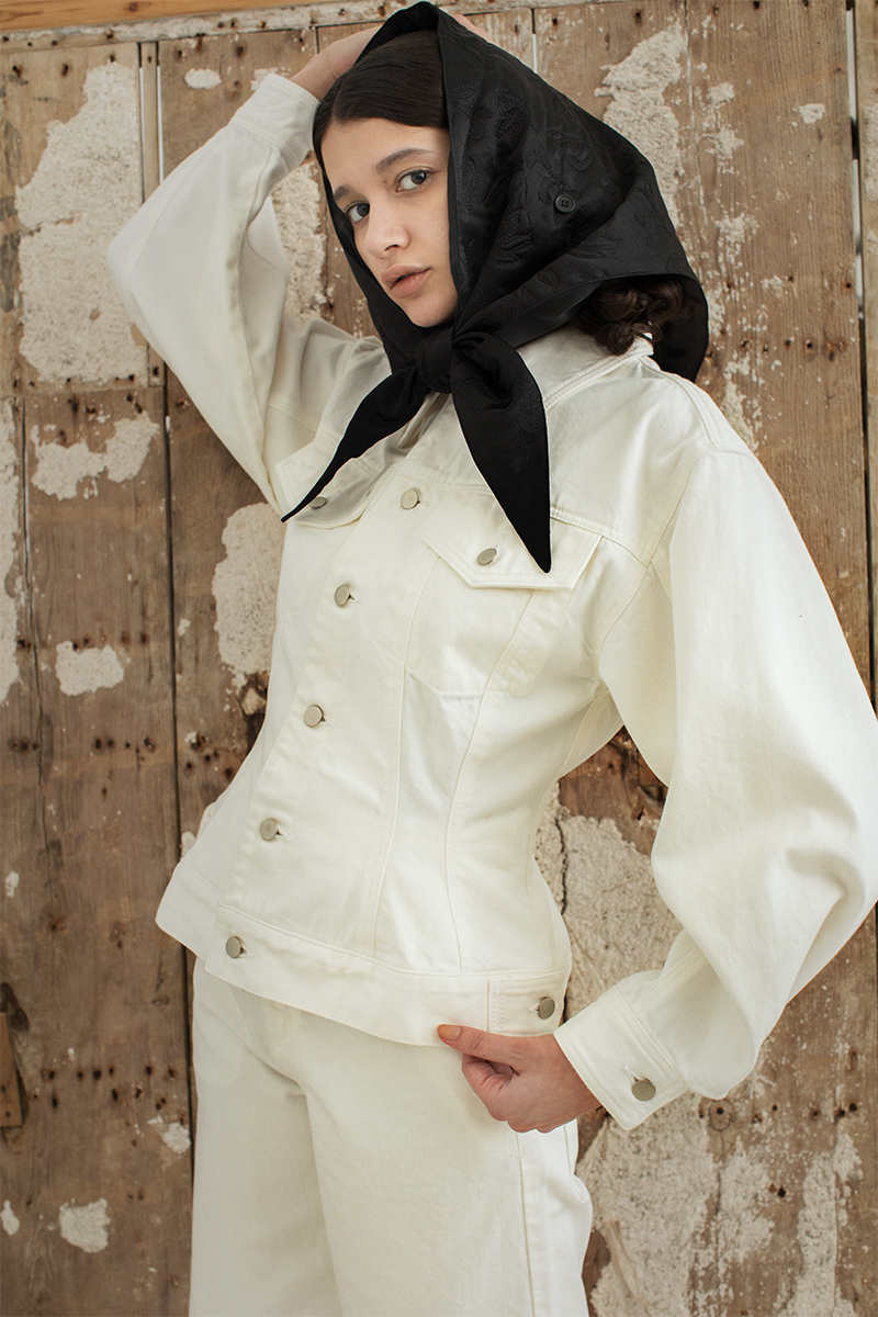 Tulip Denim Jacket 詳細画像 White 1