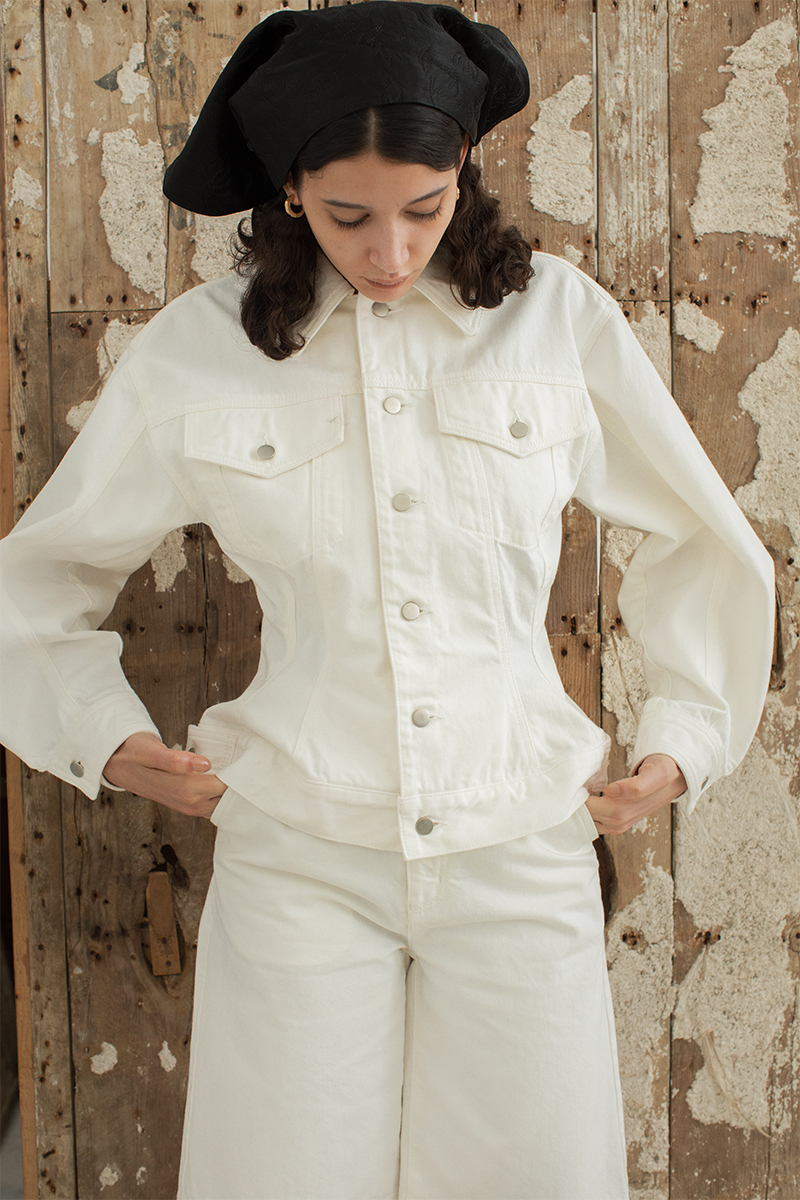 Tulip Denim Jacket 詳細画像 White 2