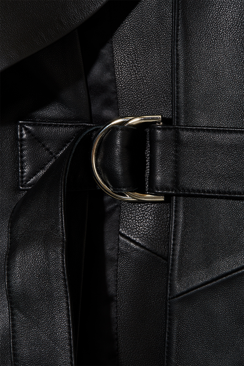 Georgie Leather Gilet 詳細画像 Black 3