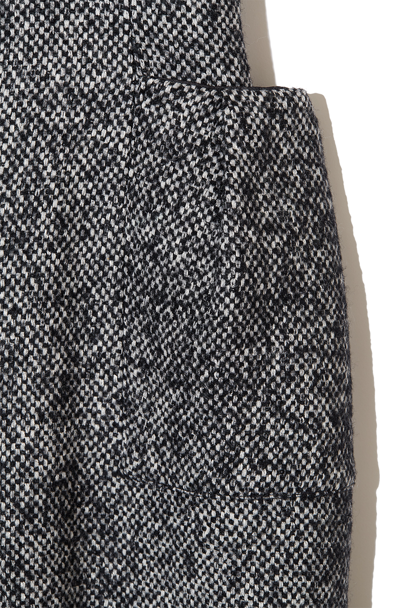 Asymmetric Tweed Long Gilet 詳細画像 Black 4