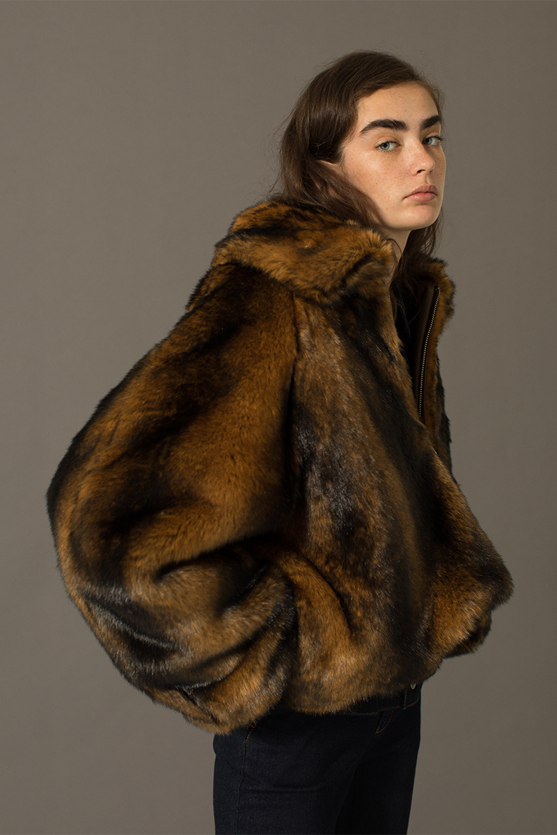 Mama's Faux-fur Jacket 詳細画像 Brown 2