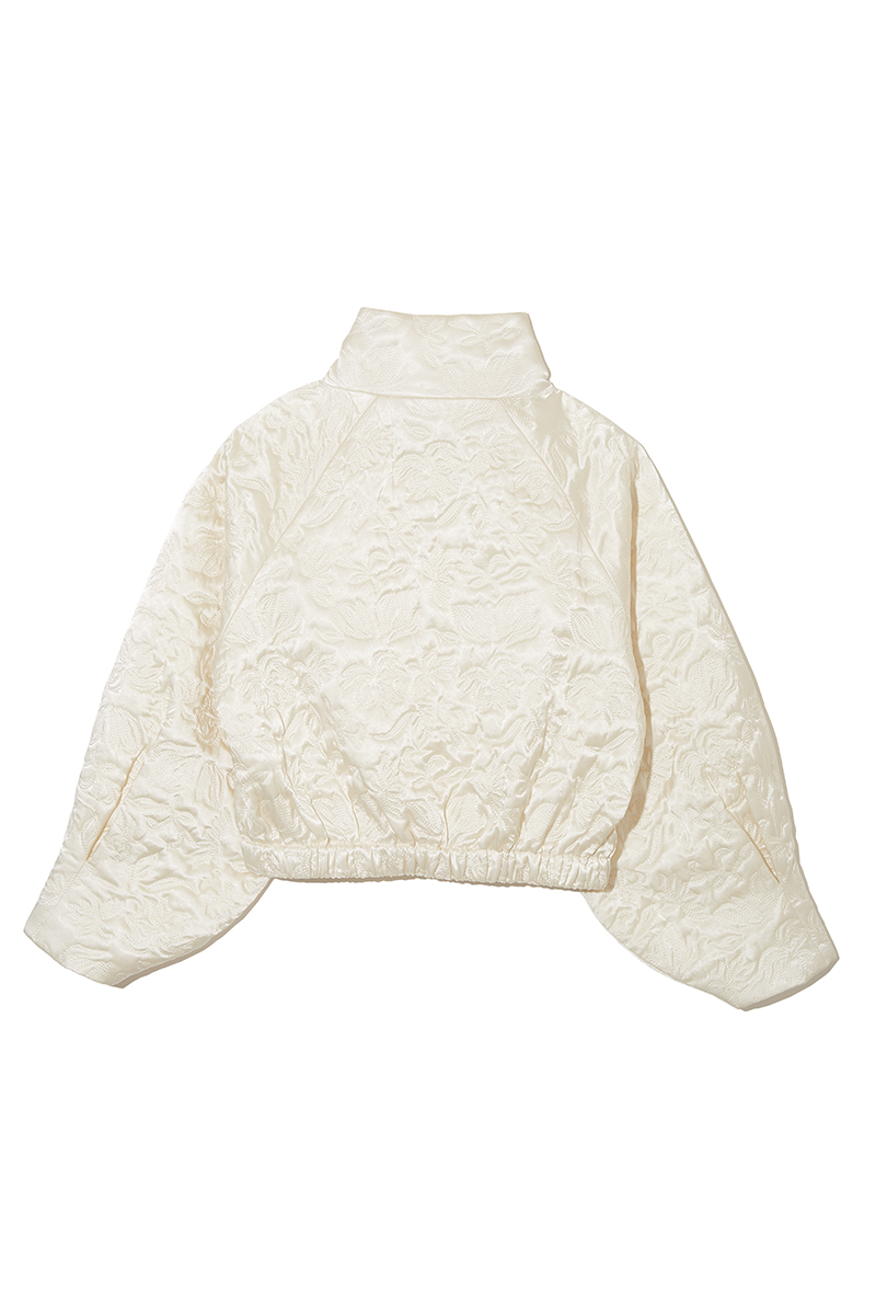 Botanical Satin Quilting Windbreaker 詳細画像 White 2