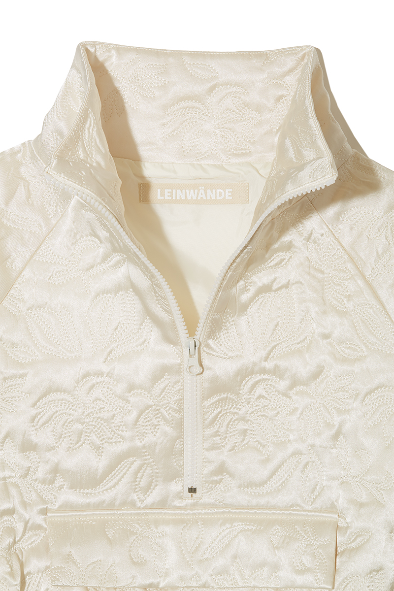 Botanical Satin Quilting Windbreaker 詳細画像 White 3