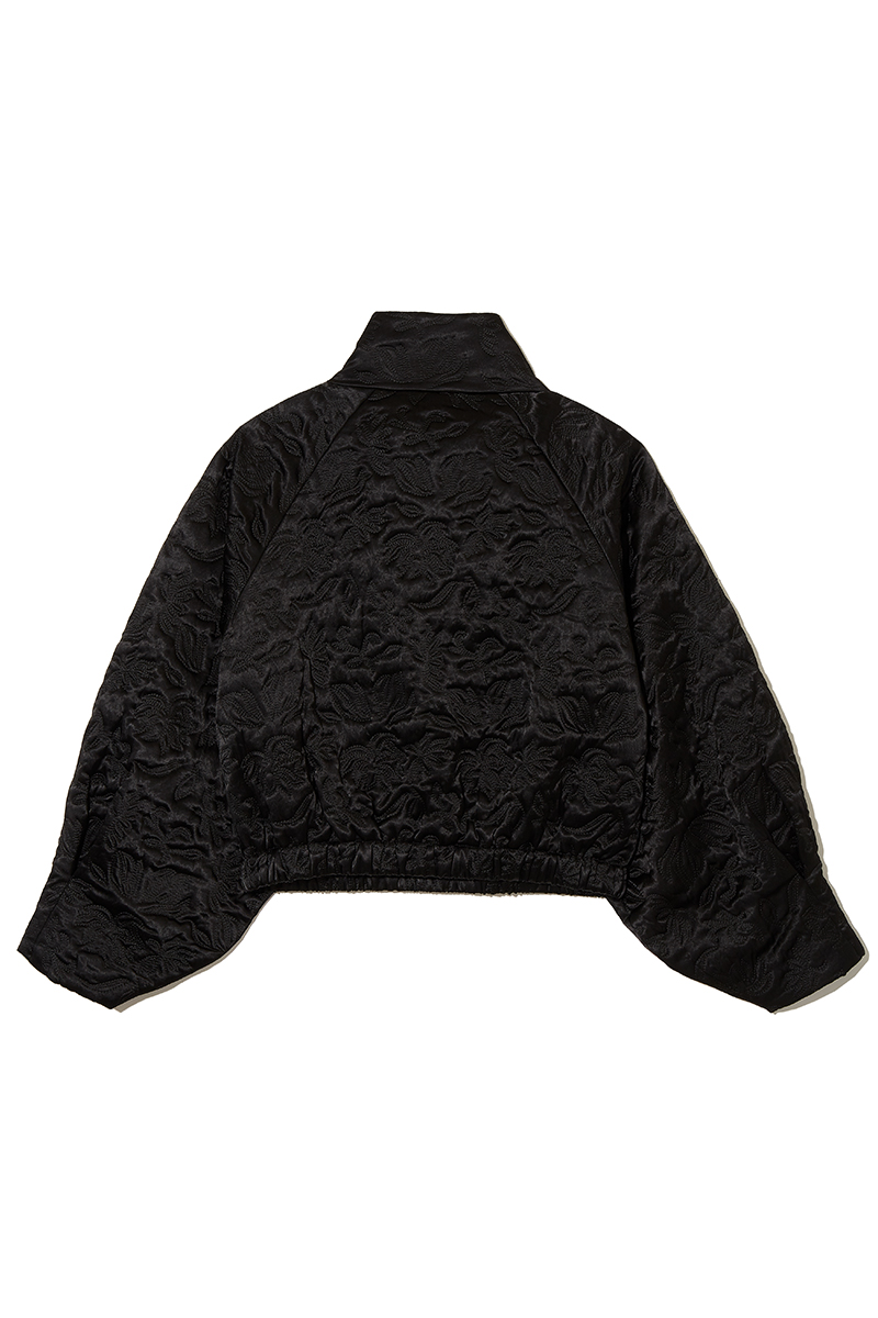 Botanical Satin Quilting Windbreaker 詳細画像 Black 2