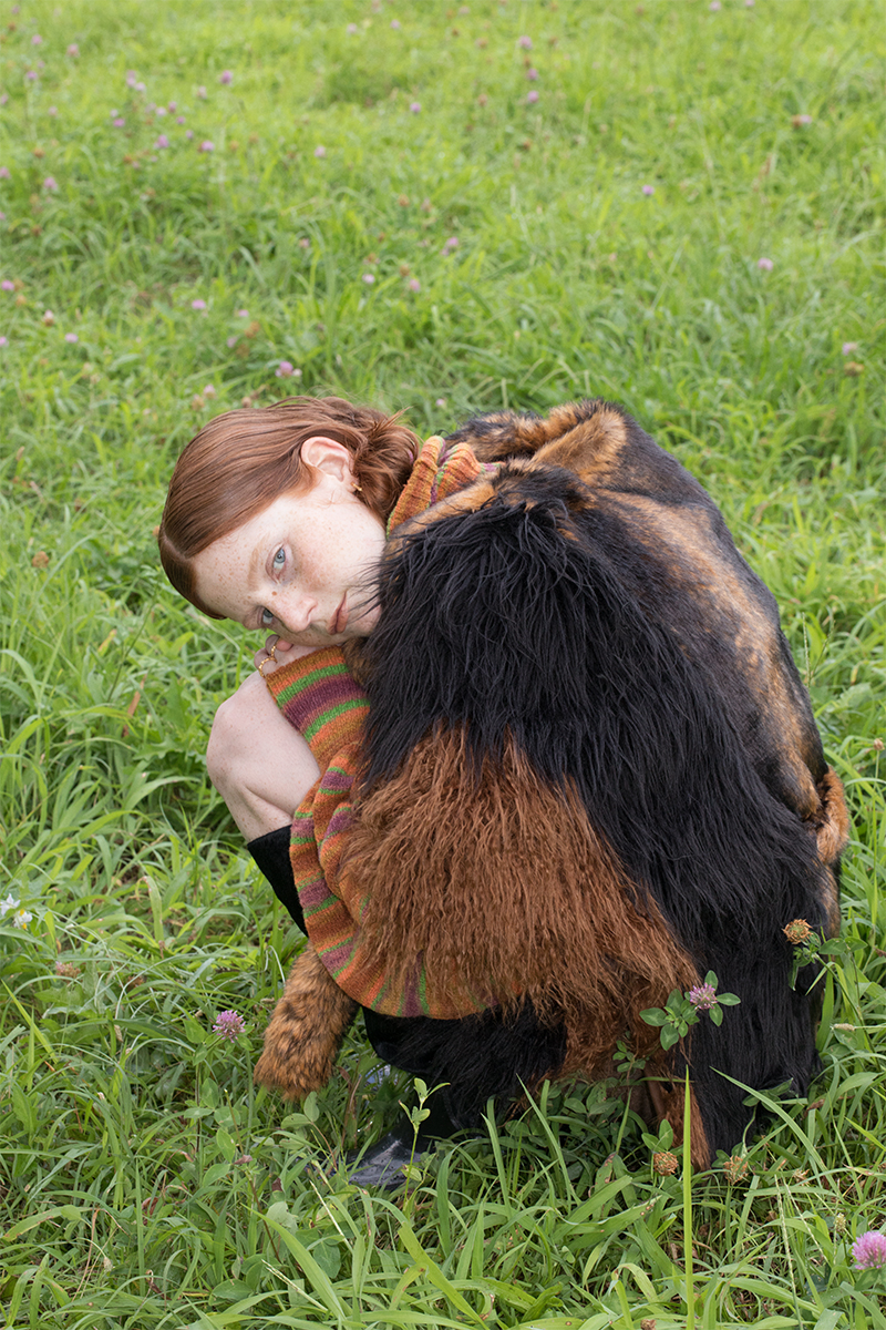 Granma Faux-far Cape 詳細画像 Brown 2