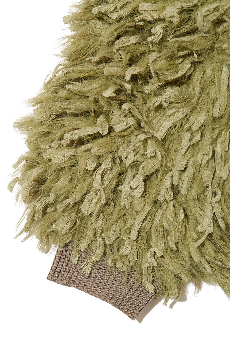 Fringe Sleeve High-neck Top 詳細画像 Green 4