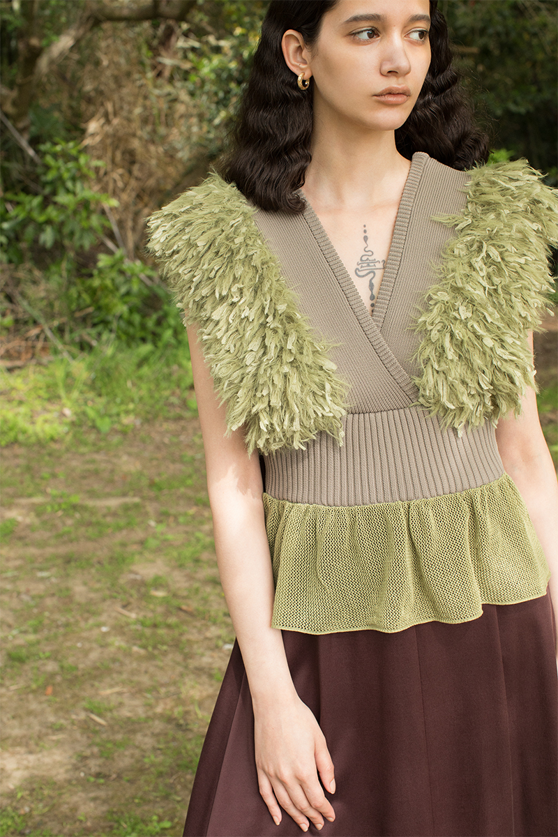 Patchwork Ruffled Hem Top