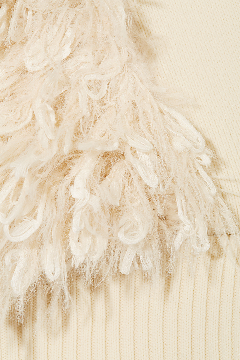 Patchwork Ruffled Hem Top 詳細画像 White 3