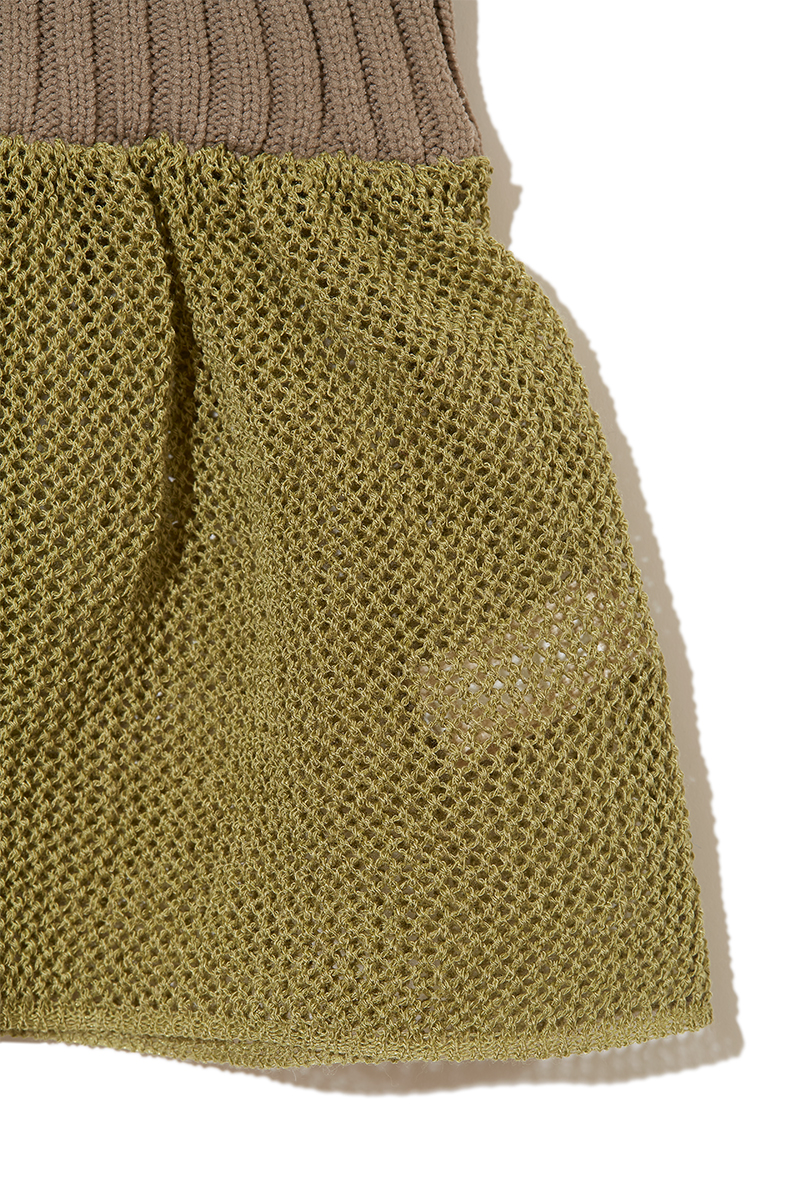 Patchwork Ruffled Hem Top 詳細画像 Green 4