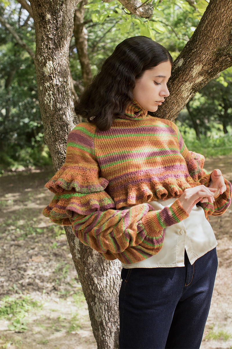 Gradation Crochet Frill Top 詳細画像 Orange 1
