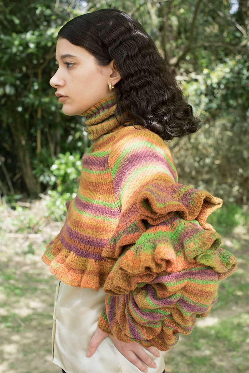 Gradation Crochet Frill Top 詳細画像 Orange 2