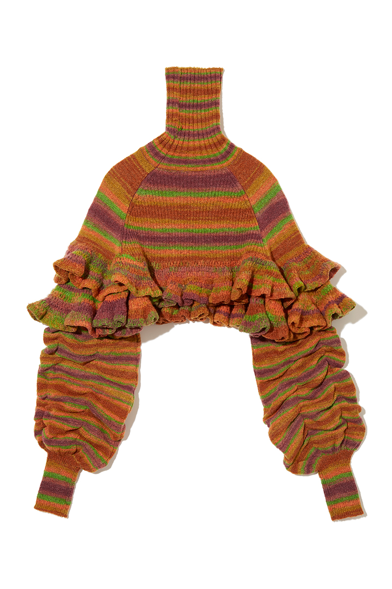 Gradation Crochet Frill Top 詳細画像 Orange 2