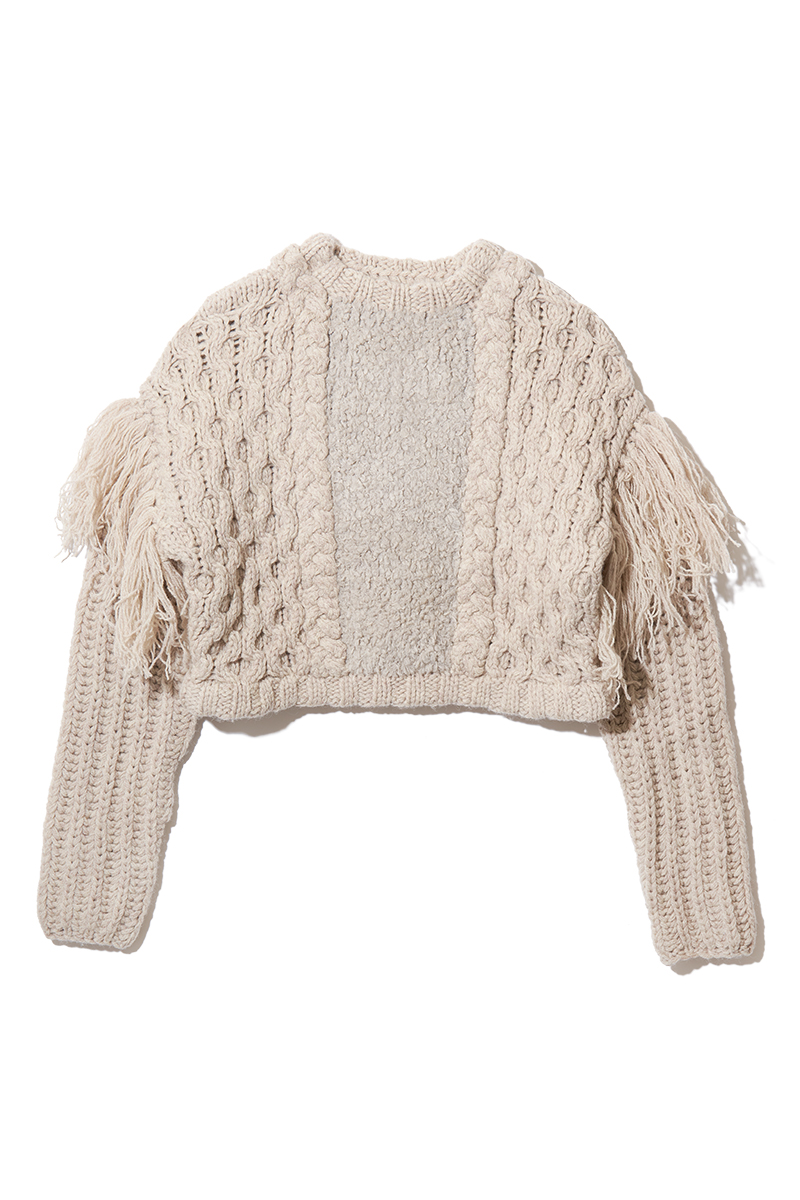 Combination Wool Cable Knit Top