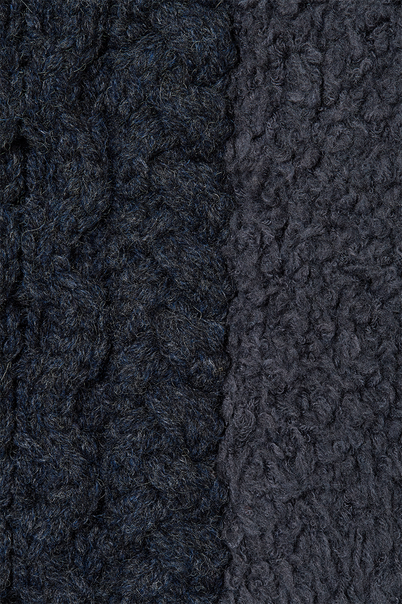 Combination Wool Cable Knit Top 詳細画像 Navy 4