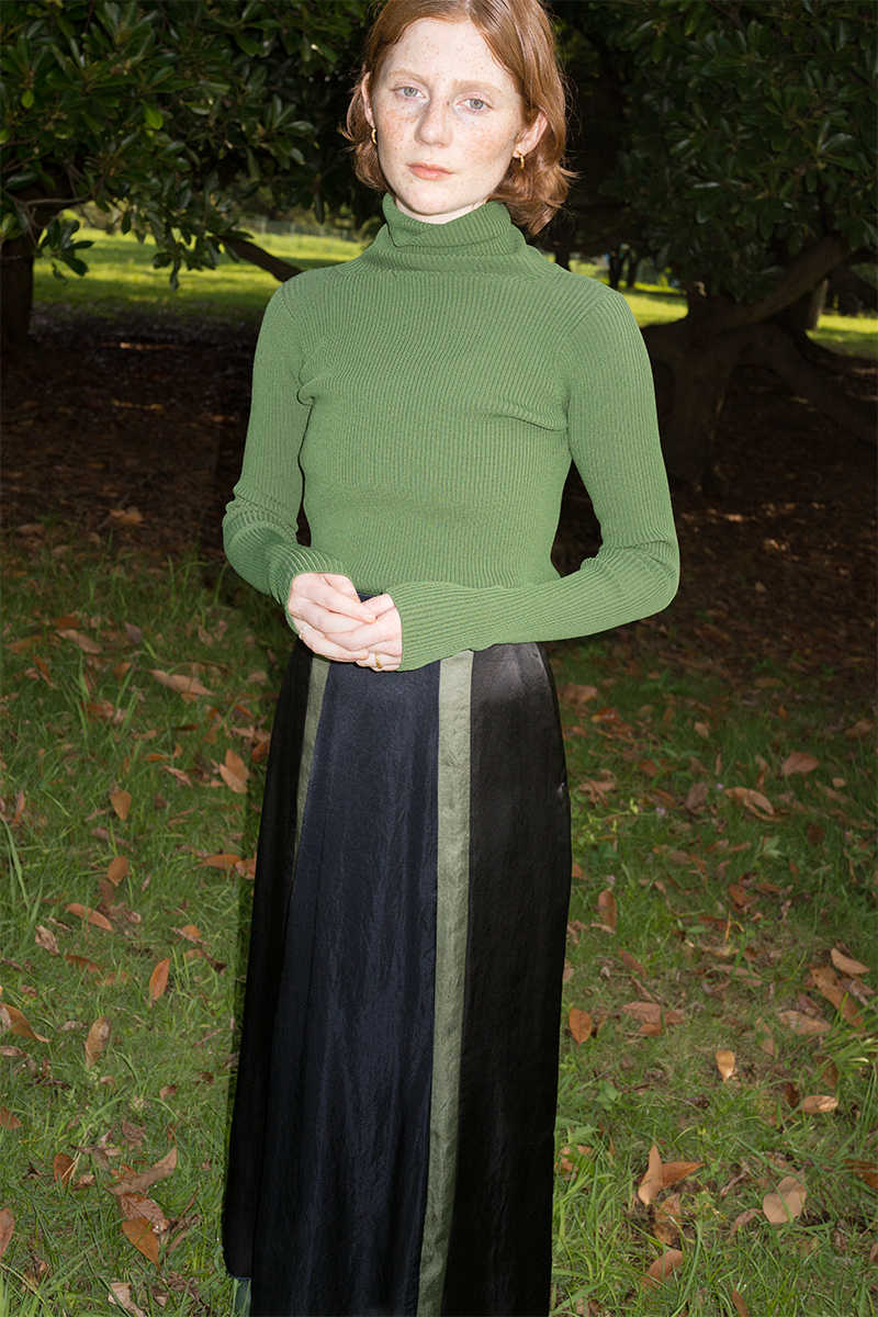 Double Face Knitted Top 詳細画像 Green 2
