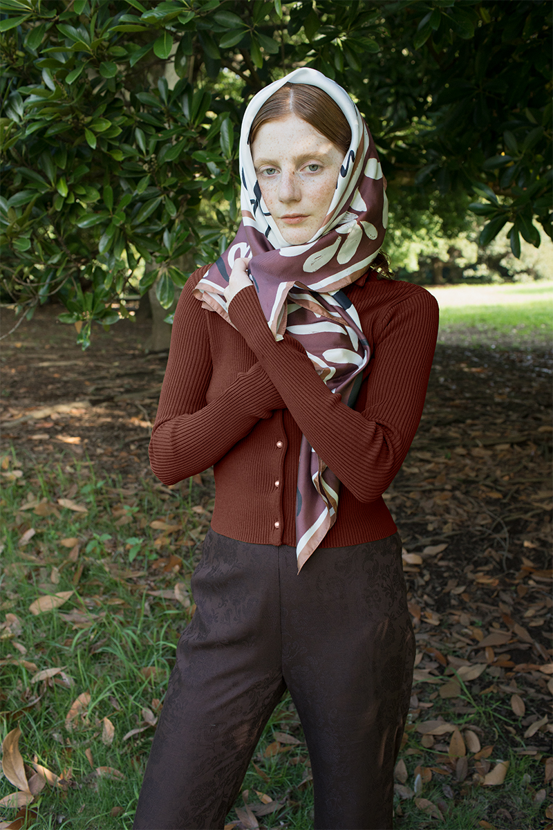 Double Face Knitted Top 詳細画像 Brown 2