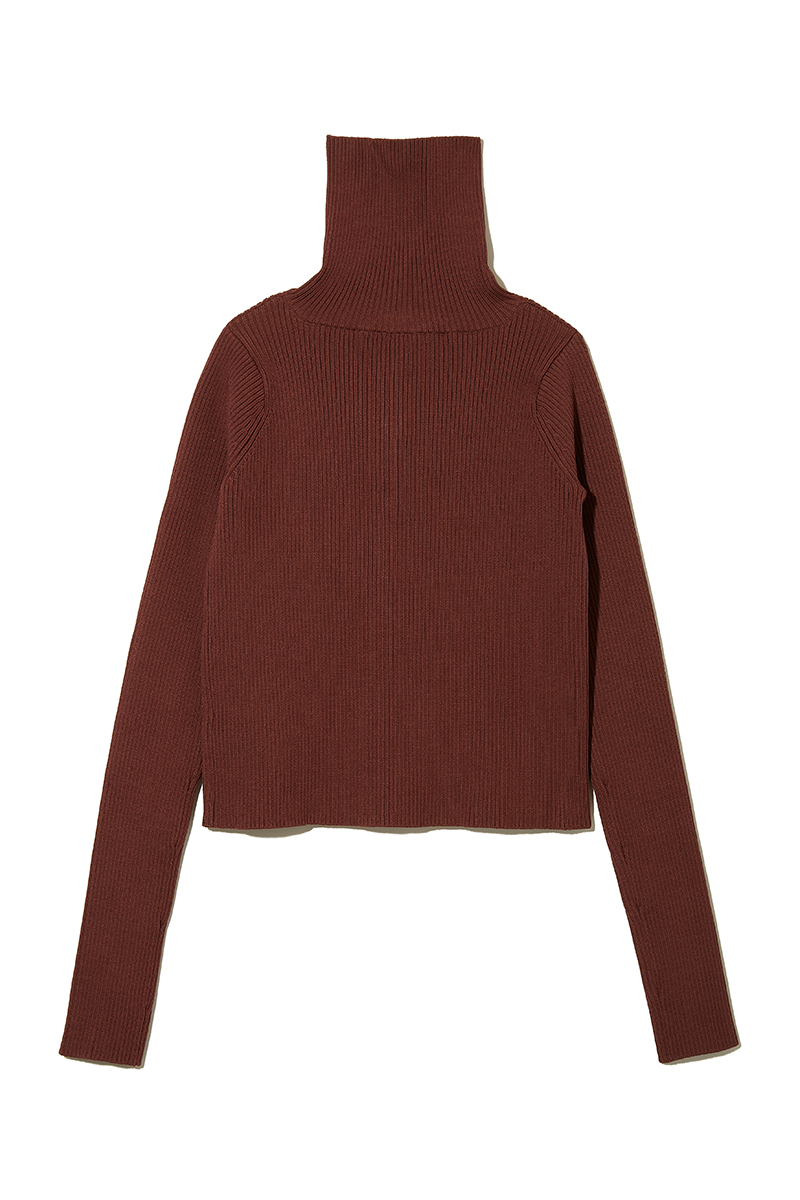 Double Face Knitted Top 詳細画像 Brown 2