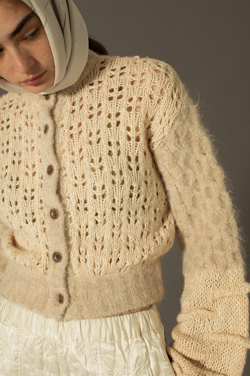 Mama's Patchwork Cardigan 詳細画像 White 2